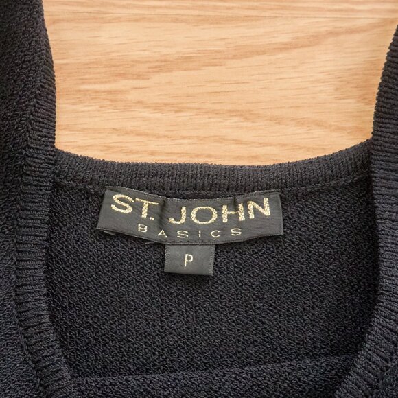 St John Basics Women's Wool Blend Black Knit Tank Top, Size P, Made in USA - Picture 5 of 6
